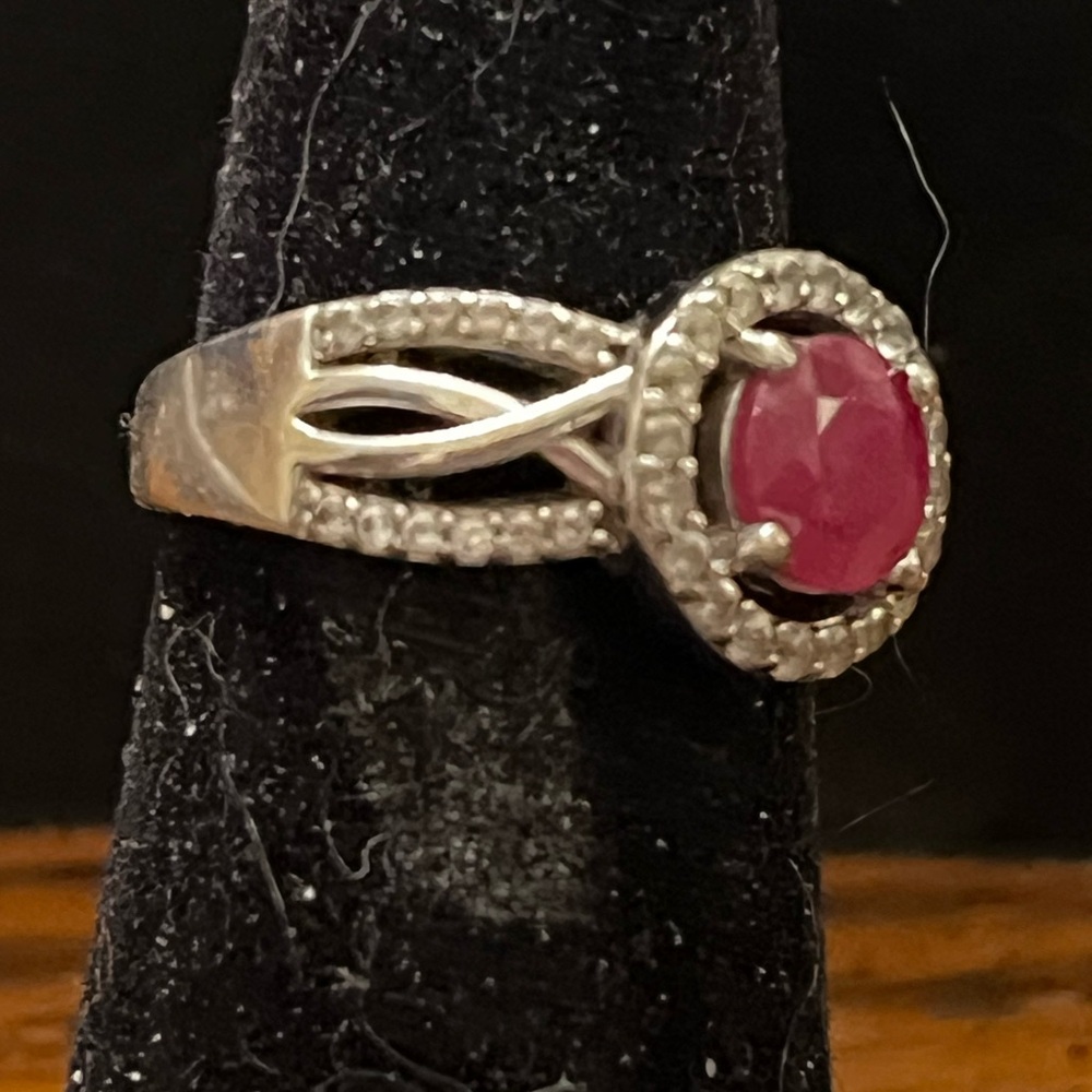 Sterling Silver Ruby And Spinel Ring - image 2